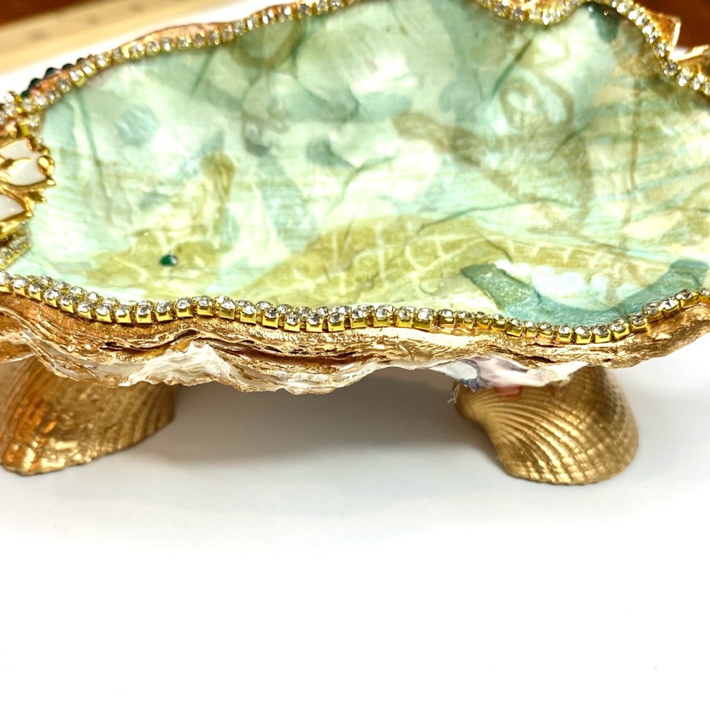 Seahorse oyster shell ring/trinket dish Handmade Coastal gifts - Picture 4 of 13
